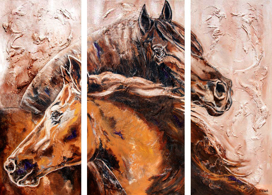 Horses commissioned artwork Kerstin Tschech