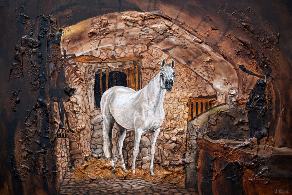 Arabisches Pferd in Höhle